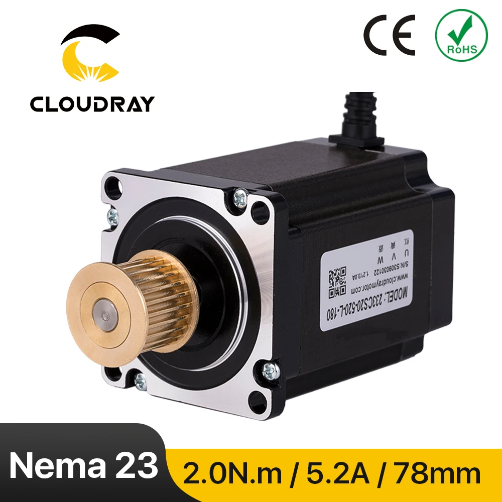 Шаговый двигатель Cloudray Nema 23 3 фазы 1 8 нм а с редуктором и кабелем м для фрезерного