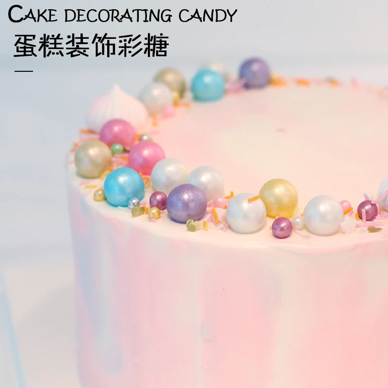 85g Edible White Beads Pearl Sugar Ball Fondant DIY Cake Baking Sprinkles Sugar Candy Ball Wedding Cake Decoration Free Shipping