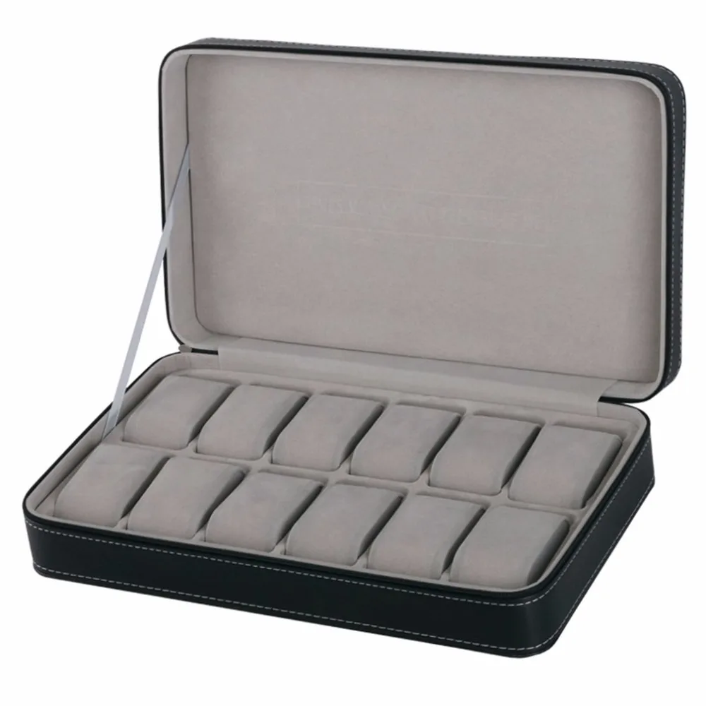 

6/10/12 Girds Watch Box Display PU leather Jewelry Container Bracelet Wristwatch Caskets Case Gift Watches Display Storage Box