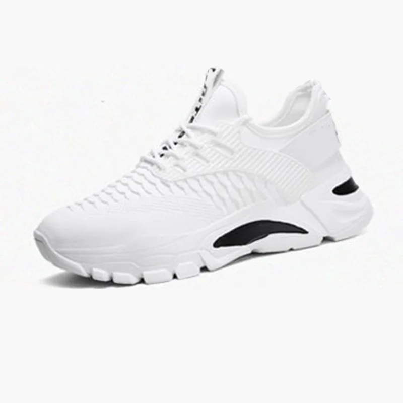 2021 New Fashion Tide Men's Sports Shoes Breathable Comfortable Leisure Running Shoes White Sneakers Wear-Resistant Thick Bottom