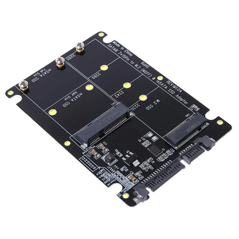 2 в 1 адаптер NGFF M.2 B + M Key Mini PCI E или mSATA SSD к SATA III для Full Msata SSD/ 2230/2242/2260/22x80