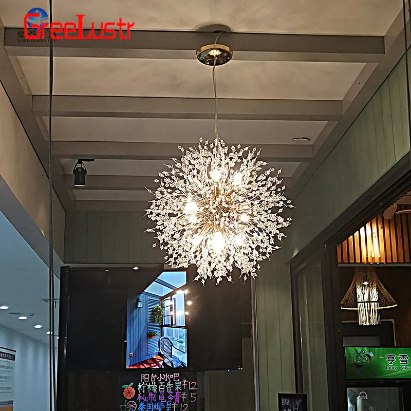 Светодиодная люстра в скандинавском стиле с изображением одуванчика Подвесная