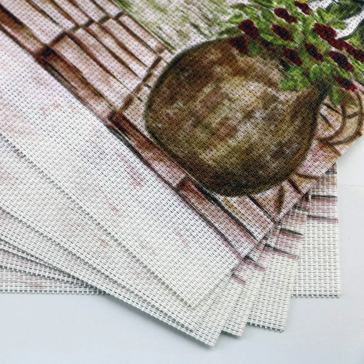 

Set Beautiful Placemat PVC Best Mats landscape Dinner Tableware Place Table of 6 tool Insulation Dinnerware