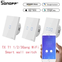 sonoff t1 tx smart switch with 123 gangs wifi panel switch for google home alexa home automation smart home wifi sensor euuk