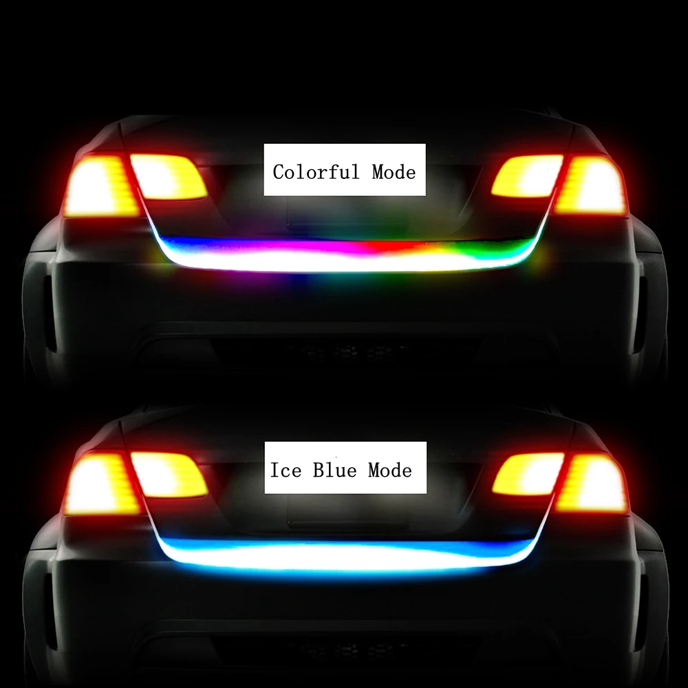 1.2M Car Rear LED Trunk Additional Stop Light Strip Auto Turn Signal Flexible Tailgate Luggage Warnning Lamp | Автомобили и