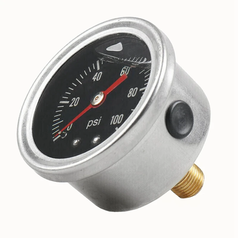 Черный Регулируемый регулятор давления топлива 0-100 Psi универсальный манометр