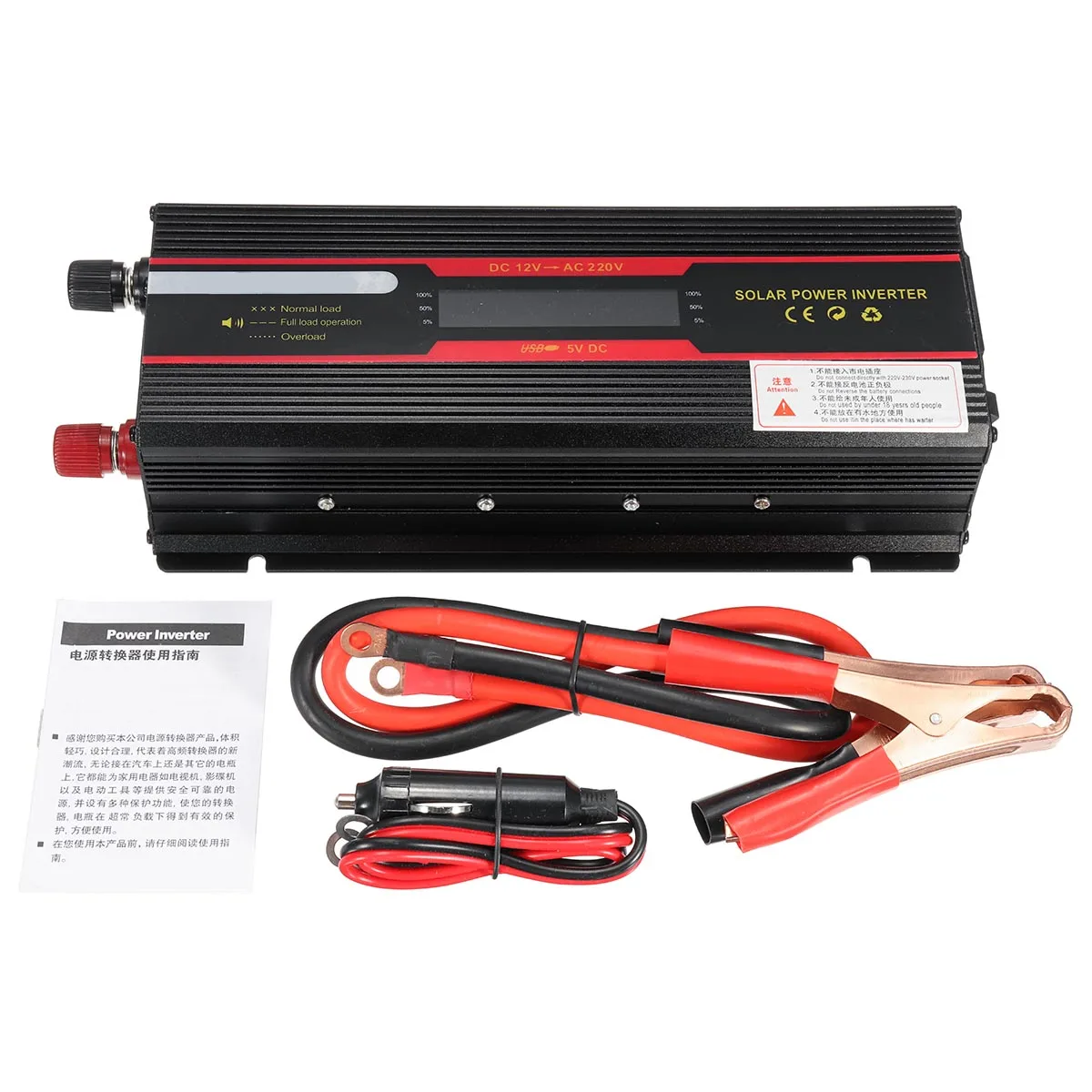 

900W Car Inverter 12V 220V solar Power inverter LCD Display DC 12/ 24V to AC 110V/220V Modified Sine Wave Converter