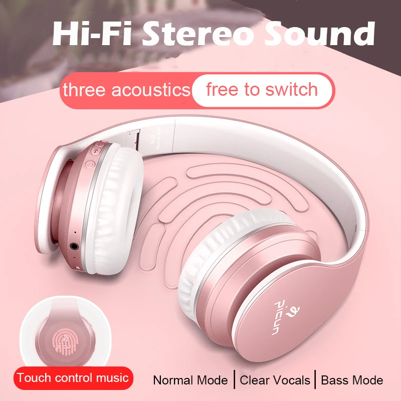 PICUN Bluetooth 5 0 наушники 40H Play time с сенсорным управлением беспроводные микрофоном