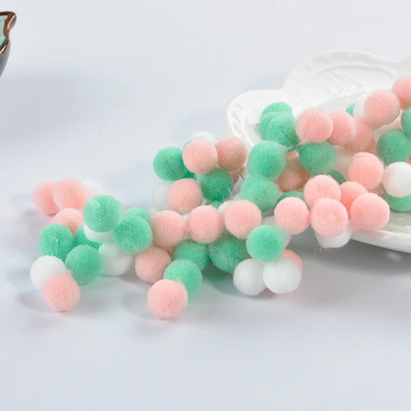 

60 Pcs 15mm Multicolor Soft Plush Ball Jewelry Crafts Crystal Epoxy Mold Filling