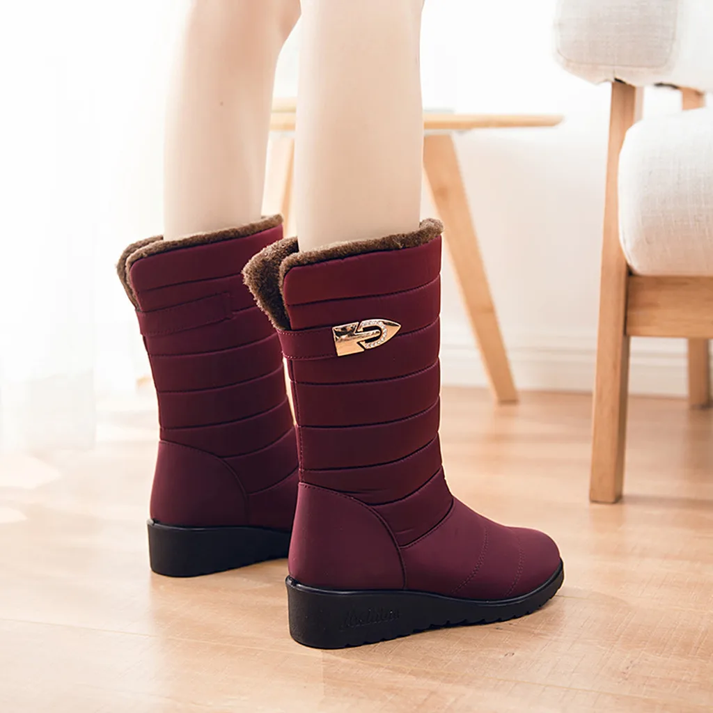 Женские ботинки коллекция 2019 года зимние женские водонепроницаемые на танкетке