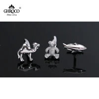 ghroco high quality exquisite bear camel shark shape cufflink fashion luxury gift for business menwoman groom and wedding