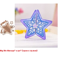 new arrival metal christmas star gatefold cutting dies for 2021 card making flip and fold winter stencils crafts