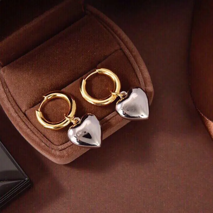 

YunLi 2021 Fashion Earrings Hanging Ring Heart Metal Style Gold Jewelry Gift Ladies Pearl 925 Silver Luxury Designer Classic