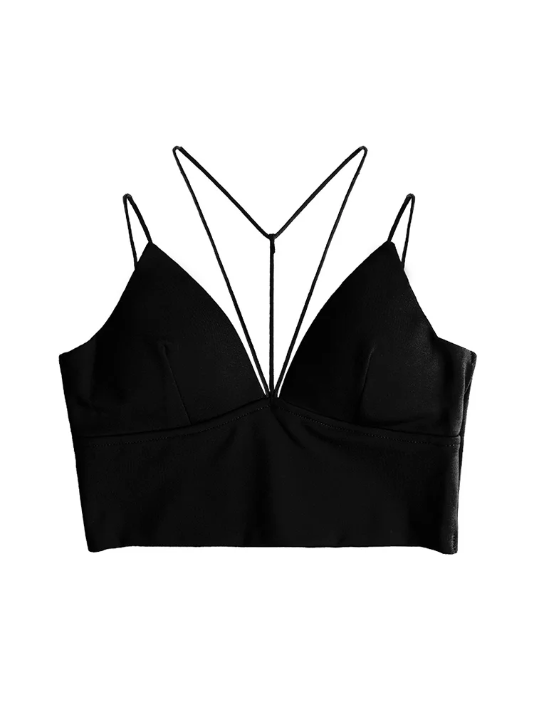 Женский летний укороченный топ с баской однотонный без рукавов сексуальный