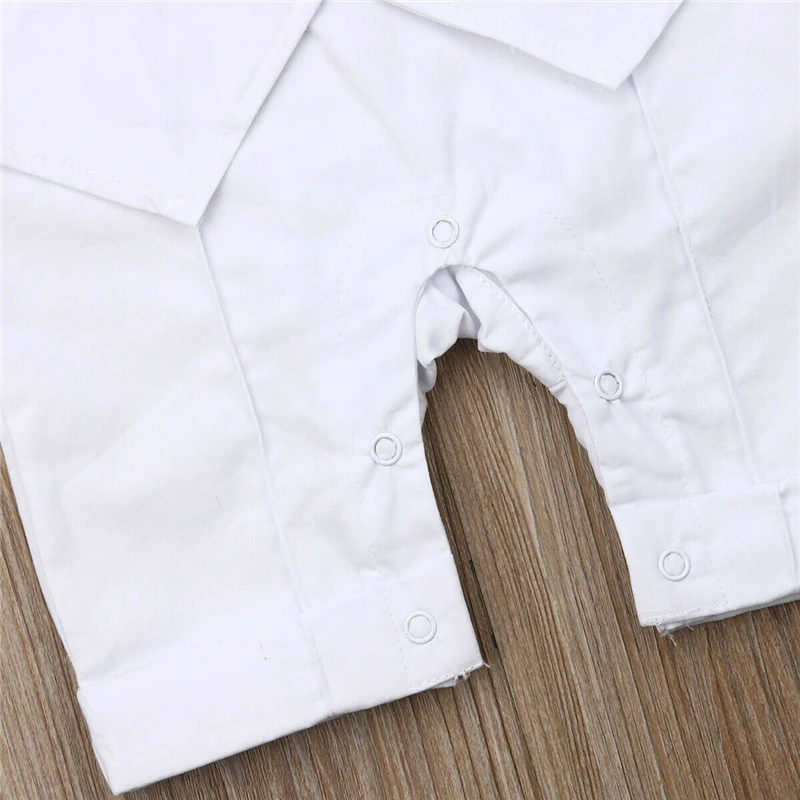 

Newborn Baby Boy Romper Gentleman Clothes Bowtie Short Sleeve Romper Jumpsuit Infant Kid Party Formal Clothing Outfit 0-24M New