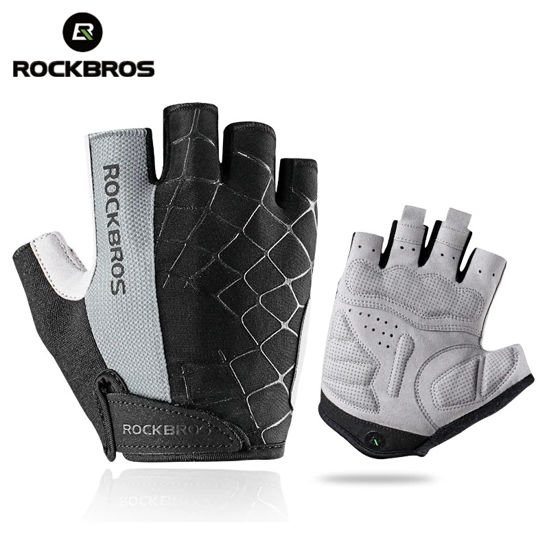 

ROCKBROS Bicycle Gloves Half Finger Shockproof Wear Resistant Breathable Cycling Gloves Men Women for MTB,Sports,Bike Equipment