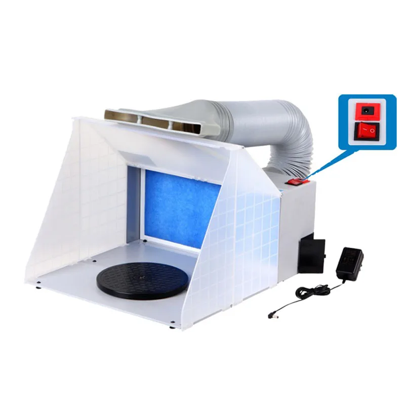 

25W Portable Airbrush Spray Booth Set Foldable Paint Spray Extractor Exhaust Filter For Model Hobby Crafts