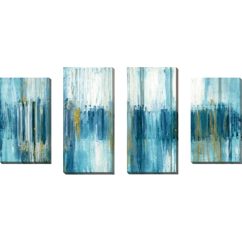 

4 шт. абстрактный холст красивый синий подарок домашний декор настенная живопись модульный постер HD современная картина рамка для гостиной