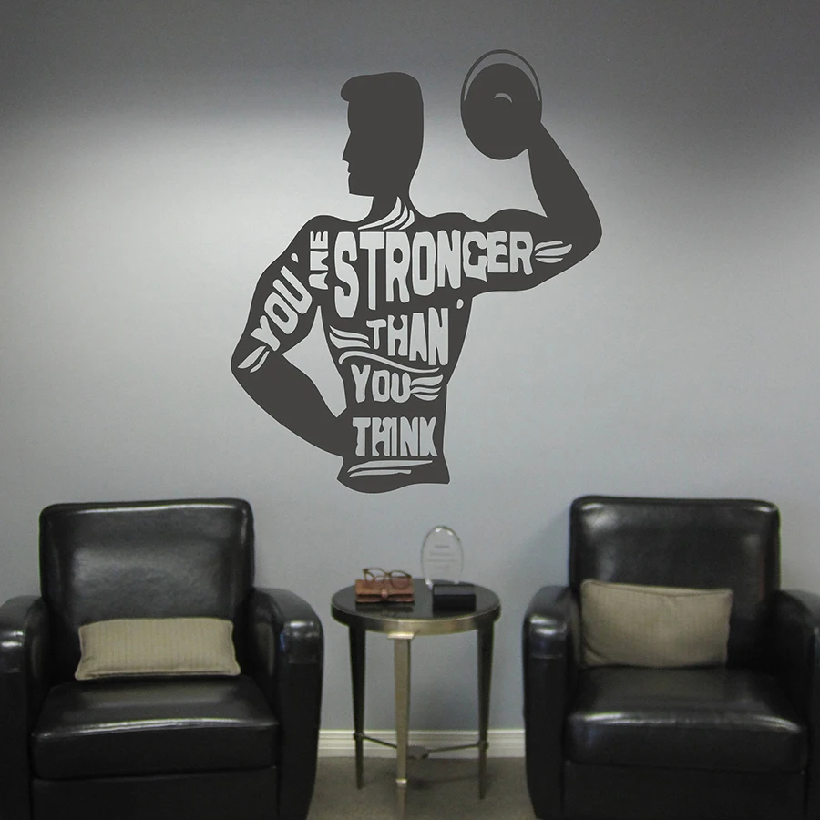 

Wall Decal Home Decor Bedroom Quote You Are Stronger Than You Think Motivation Workout Gym Fitness Sport Vinyl Wall Sticker S202