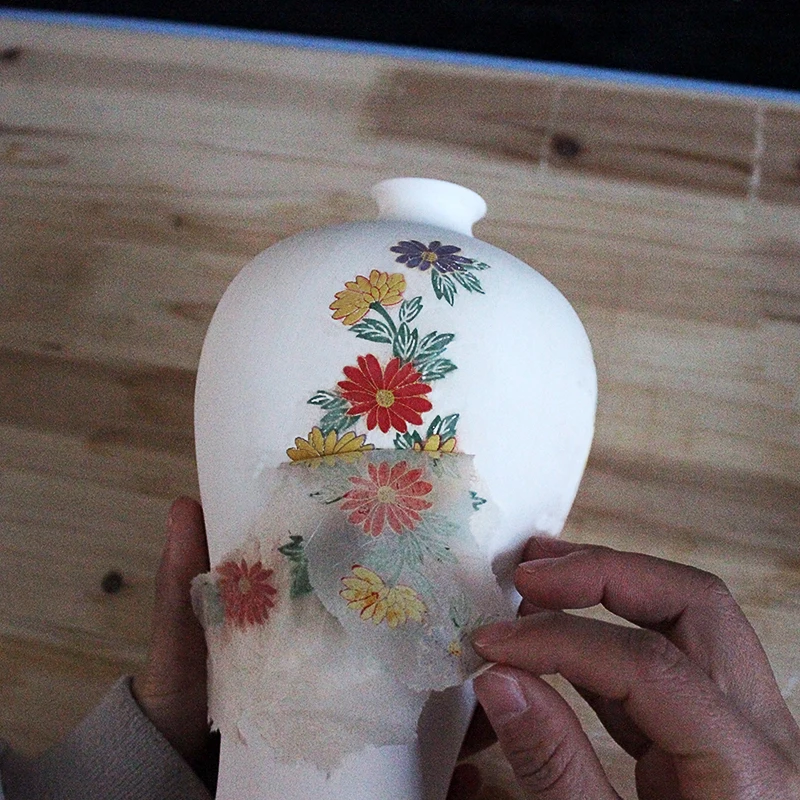 Ceramic Art Underglaze Color Flower Paper Blue and White Porcelain Sticker Jingdezhen DIY Ceramic Transfer Paper Plastic Clay