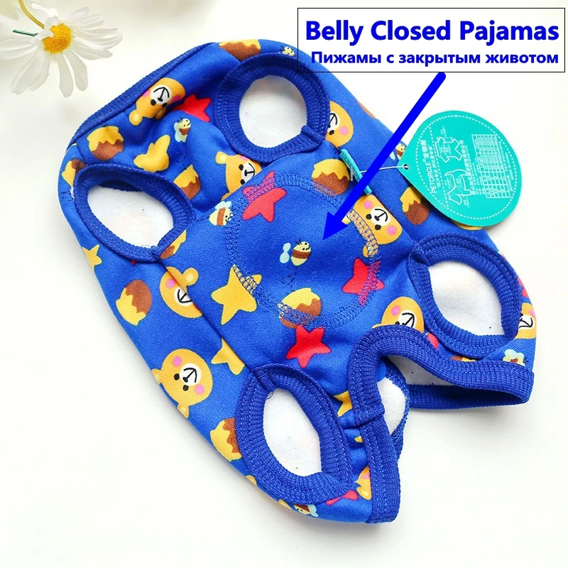 

Belly Closed Dog Pajamas Pet Clothes For Small Dog Indoor Cotton Autumn Winter Matching Overall Costume Puppies Chihuahua Poodle