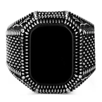 2022 punk black stainless steel rings vintage hip hop ring bijoux fashion cool men punctiform square zircon rings for men