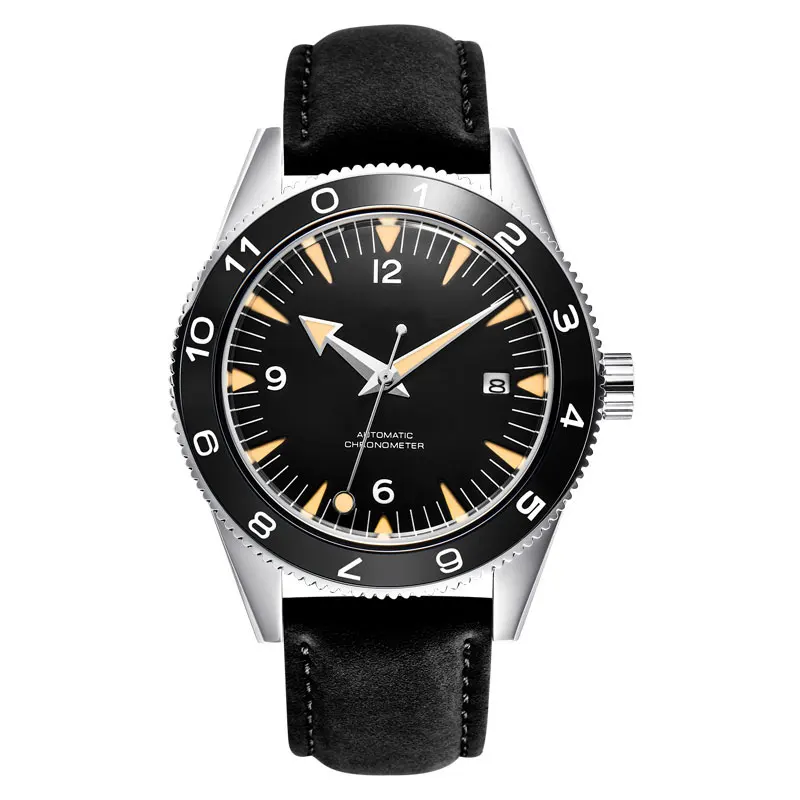 

Mens Watch 41mm Sterile Dial Seagull / Miyota82 Automatic Amechanical Wishwatches Waterproof Luminous Calendar Sapphire Glass