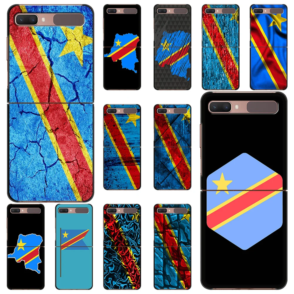 

Роскошный чехол для телефона Samsung Galaxy Z Flip3, тонкий черный Жесткий чехол из поликарбоната для Samsung Z, чехол-книжка с флагом Конго