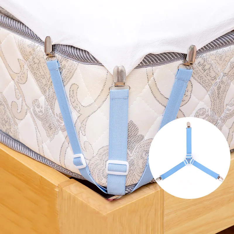 4Pcs/Set Bed Sheet fixing clip elastic non-slip adjustable belt buckle fastener mattress blanket clamp fixer Home textile tool