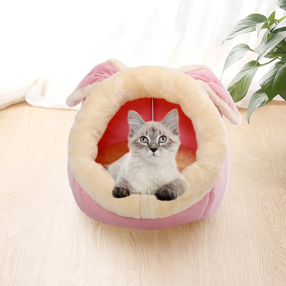 

Cat Bed Plush Bed Cat Mats Warm Pet Dogs Kennel Winter Moisture-proof Tent Washable Cave Mat Bag Pet Accessories