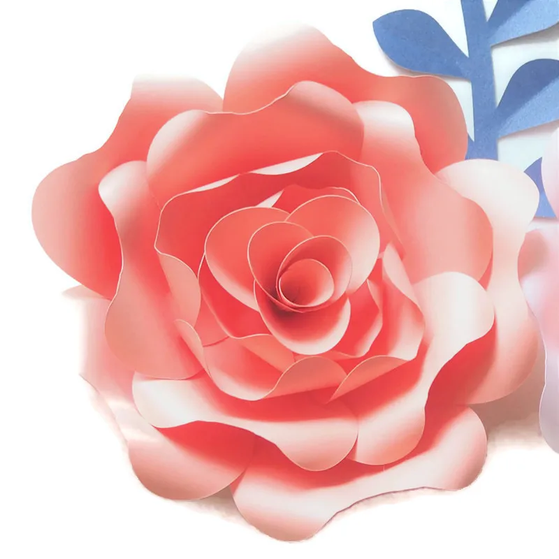 Сделай Сам искусственные цветы фон гигантские бумажные 5 шт. + листья украшение