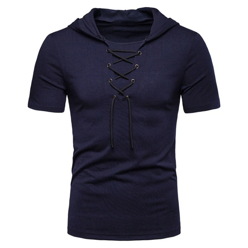 Модная мужская футболка с короткими рукавами Спортивная рубашка однотонный