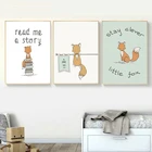 Современный скандинавский мультяшный декор для детской комнаты живопись прекрасная простая маленькая лисица гостиная детский сад подвесная живопись