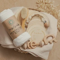 lets make 1set baby care products brush towel baby milestones brush rattle bracelet photography props set birth gift product