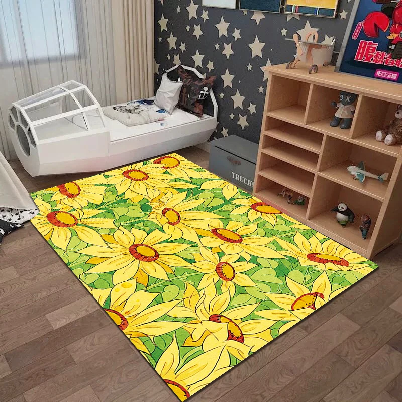 Современные 3d цветы пол ковер для гостиной птица дерево печать нескользящий