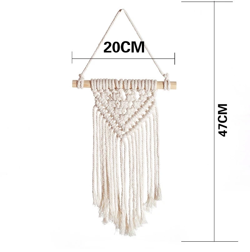 

Nordic Macrame Hand Woven Tapestry Boho Wall Hanging Room Decoration Crafts Geometric Art Living Room Home Backdrop Decor