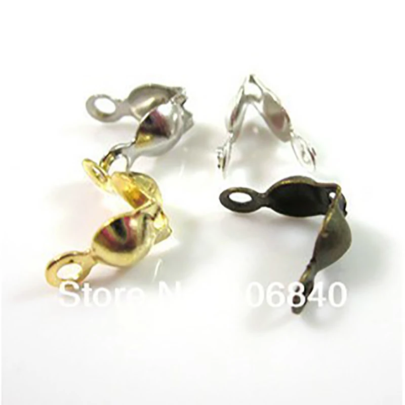 Золотой металлический конец цепи бусины серебряная резьба кнопки застежка