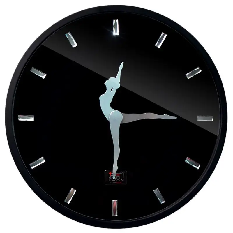 Большие настенные часы для танцев металлические креативные гостиной бесшумные