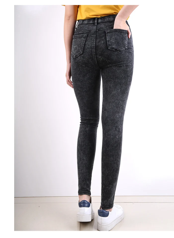 Женские облегающие джинсы LEIJIJEANS, классические высокоэластичные черные джинсы средней посадки со снежинками, модель 9259 большого размера