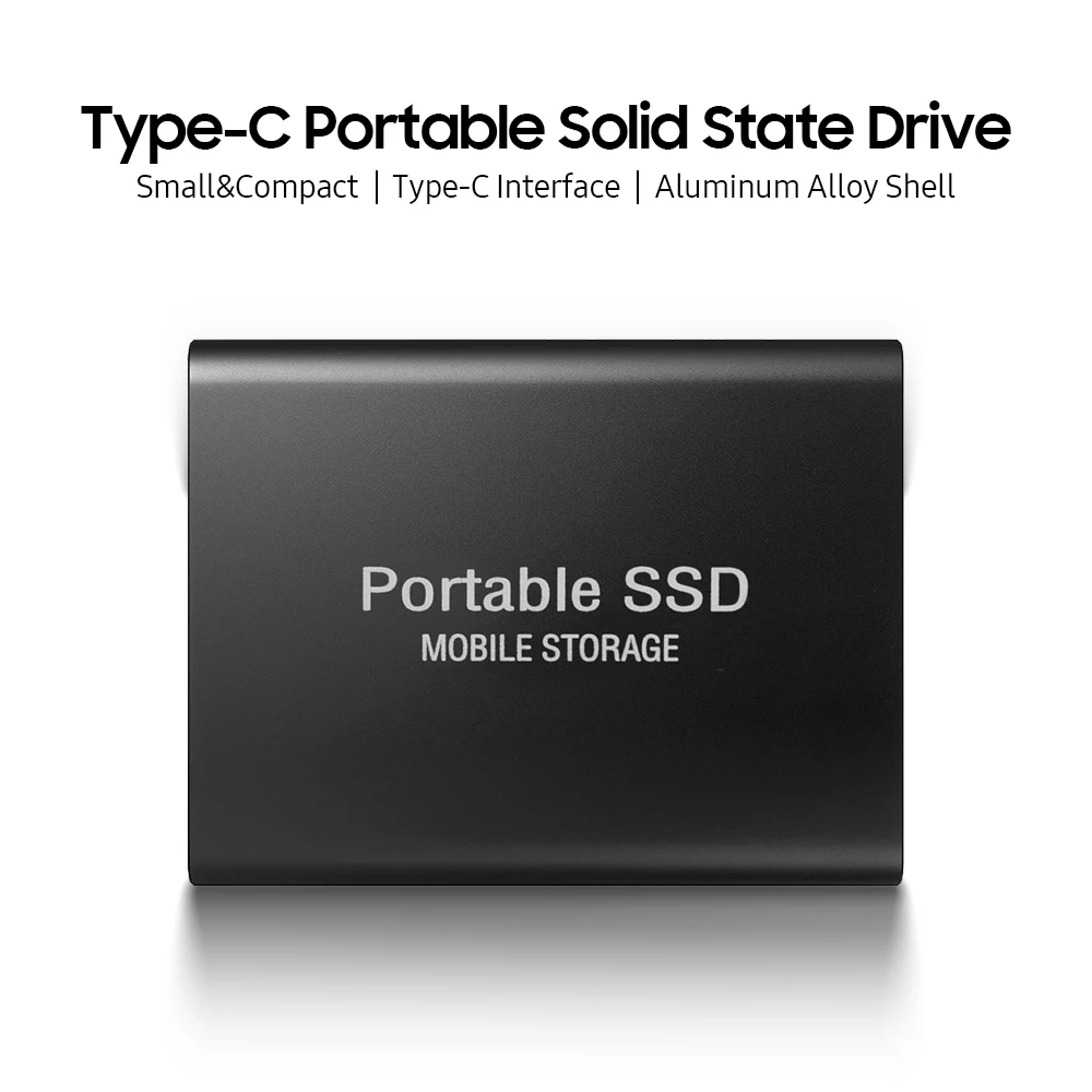 

500 Гб мобильный жесткий диск Тип-C USB3.1 Портативный SSD противоударный Алюминий сплав твердотельный накопитель 540 МБ/с. передачи Скорость черны...