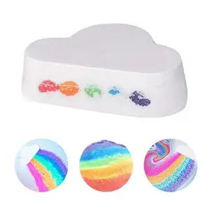 

1 Rainbow Soap Cloud Salt Natural Skin Care Cleaning Body Skin Bubble Bath Bombs Multicolor