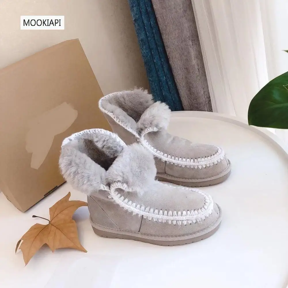 2019 г. Китайские брендовые зимние сапоги высокого качества Натуральная Овчина