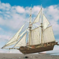 hot sale 1 set 1100 halcon wooden sailing boat model diy kit ship assembly decoration gift