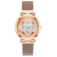 luxury fashion magnetic buckle watches women qualities digital quartz watch stainless steel mesh strap ladies wristwatches