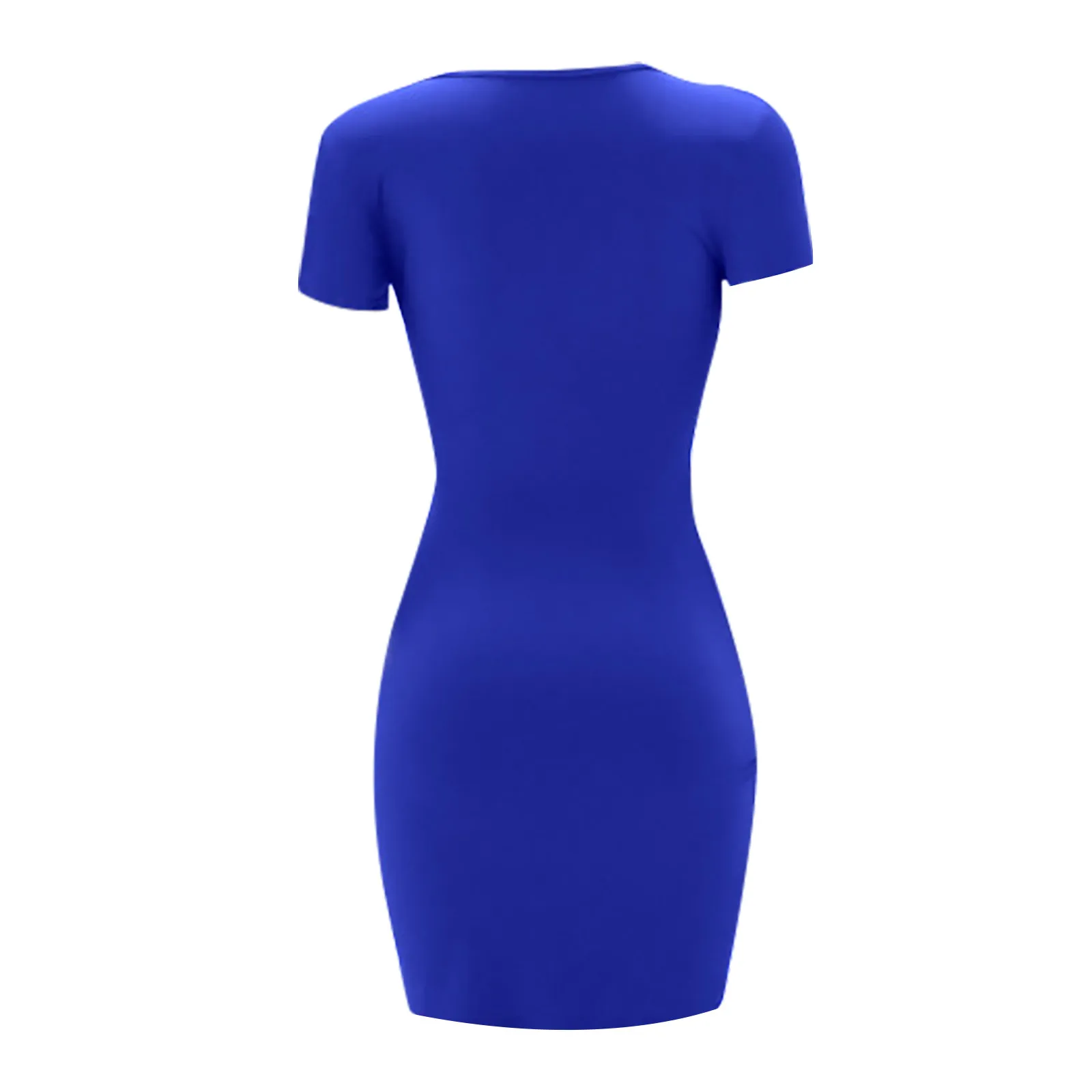 

Robe Sexy Dress For Women Spring Fashion Casual Empire Solid Color V-neck Sexy Slim Mini Short Sleeve Dress