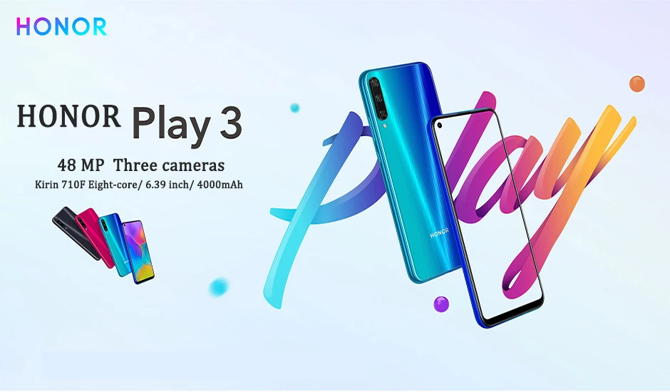 Honor play 3 смартфон 4000 мАч батарея Kirin 710F 48MP камера Android 9,0 6,3" ips 1560X720 2 заказа