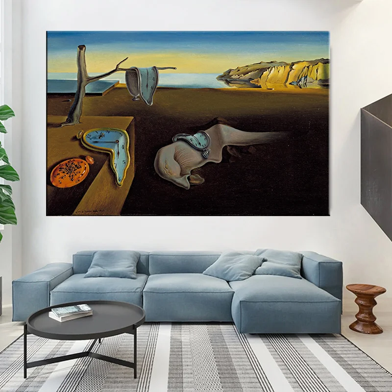 

Salvador Dali The Persistence of Memory Clocks Surreal Canvas Print Painting Poster Art Wall Pictures For Living Room Home Decor