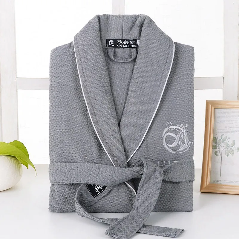 100% хлопок женский вафельный халат роскошный сексуальный банный больших размеров