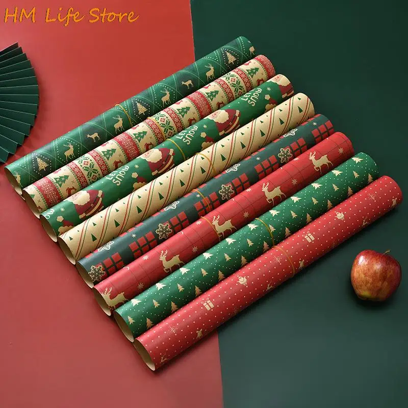 

50*70 см Рождественская крафт-бумага Рождественская самодельная упаковочная бумага набор Рождественская подарочная упаковочная бумага Рожд...