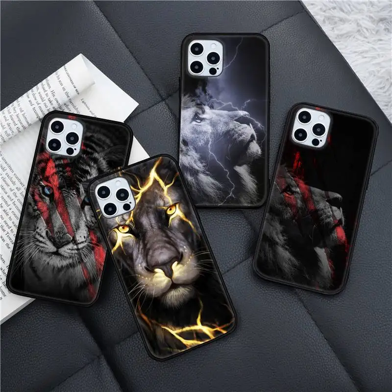

Tiger Leopard Lion Phone Case for iPhone 11 12 13 pro XS MAX 8 7 6 6S Plus X 5S SE 2020 XR mini